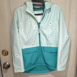 Cat & Jack Mint and Teal Floral Raincoat